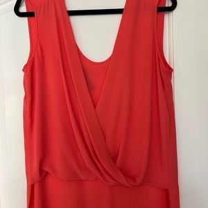 BCBG Draped Sleeveless Blouse